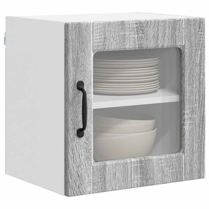 Mobile in vetro da parete PORTO 2 pcs Grigio Sonoma