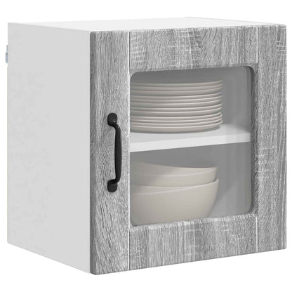 Mobile in vetro da parete PORTO 2 pcs Grigio Sonoma
