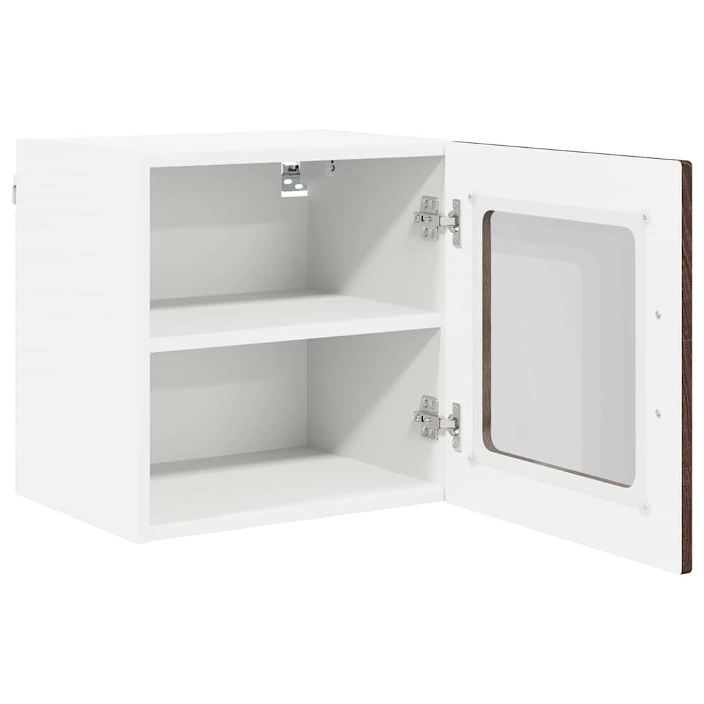 Mobile in vetro da parete PORTO 2 pcs Rovere Marrone