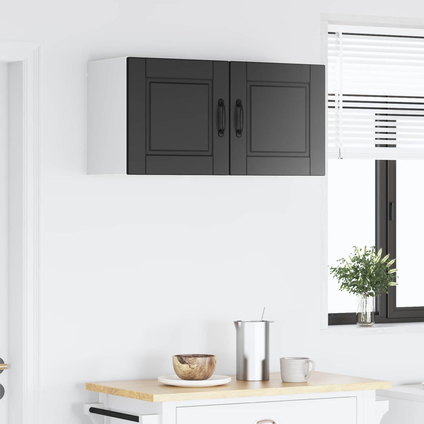 Armadietto a muro PORTO 2 pcs Nero 40 x 31 x 40 cm | homemem39