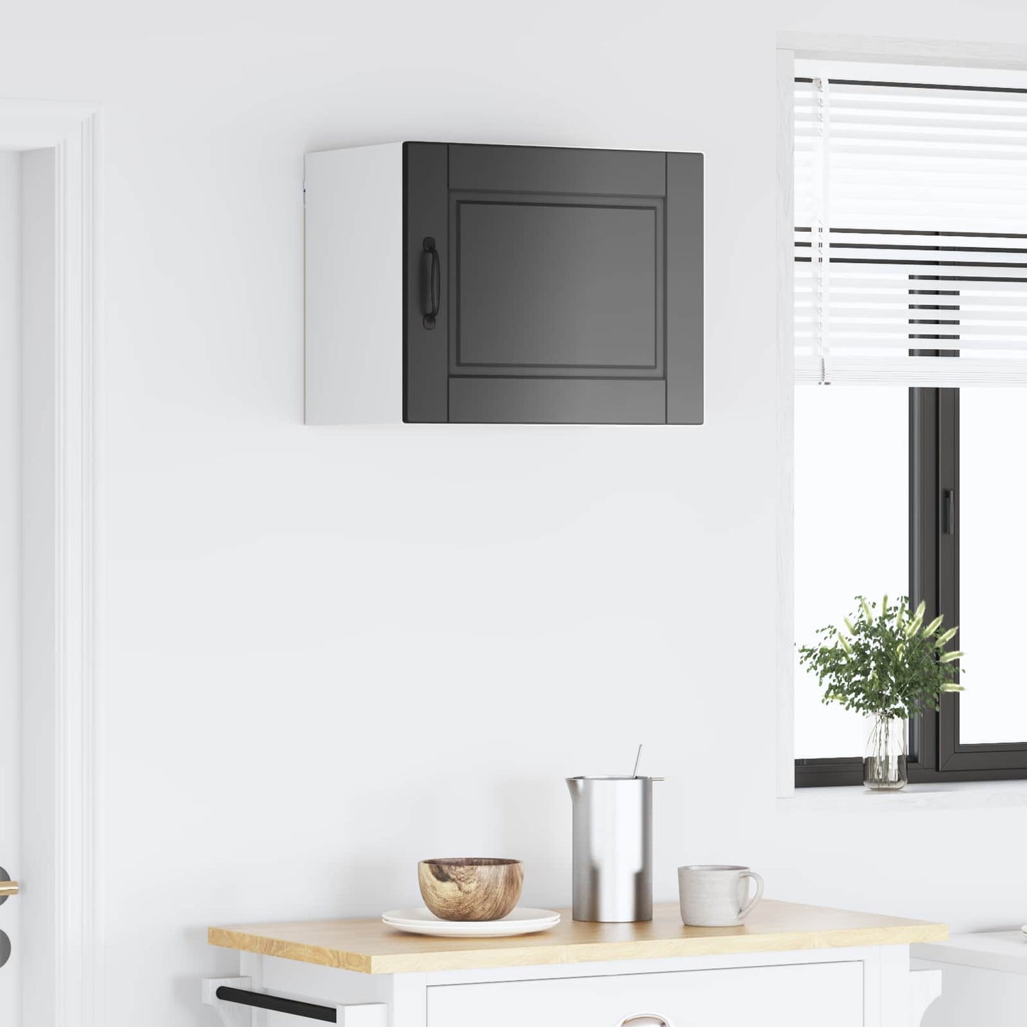 Armadietto a muro PORTO Nero 50 x 31 x 40 cm Legno multistrato | homemem39