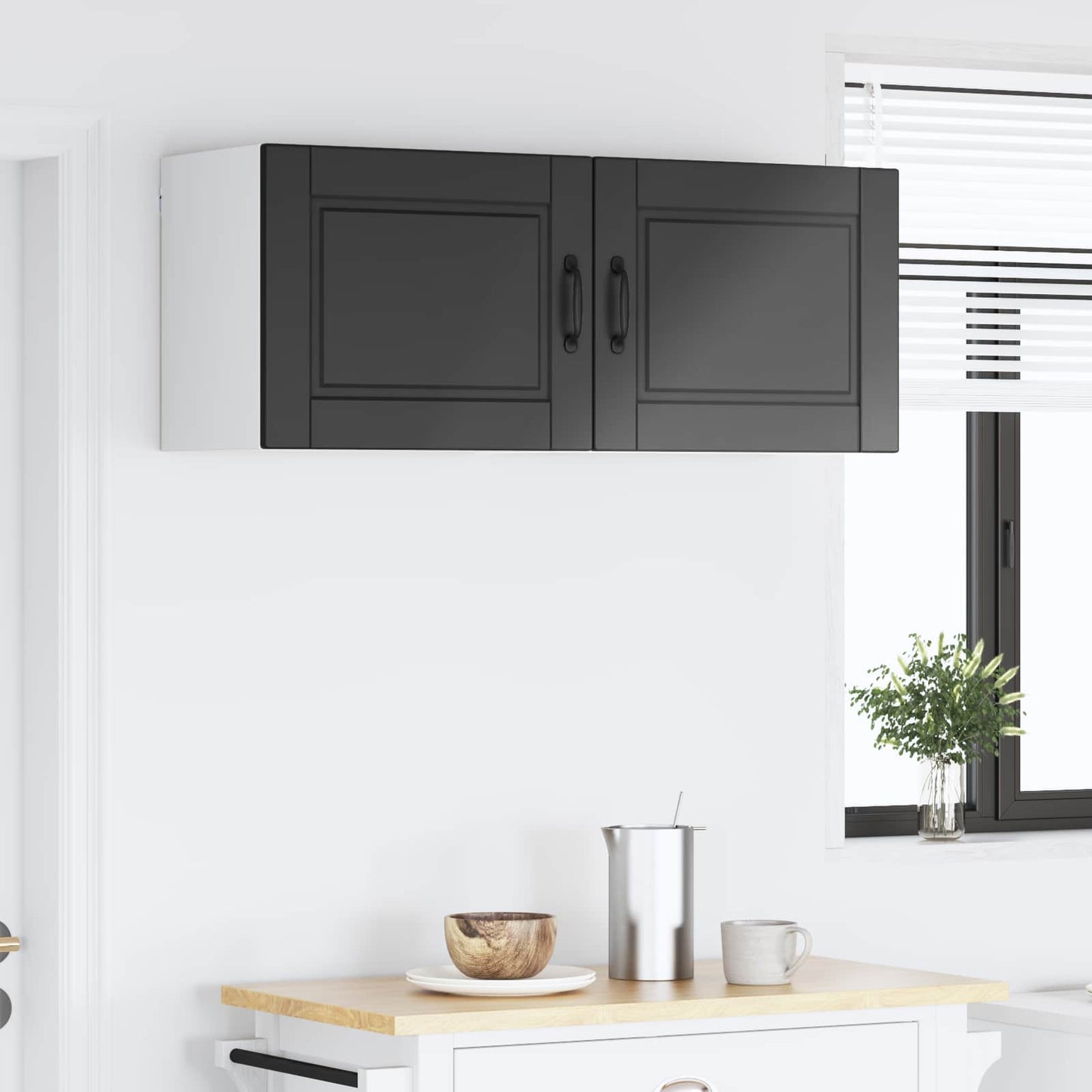 Armadietto a muro PORTO 2 pcs Nero 50 x 31 x 40 cm | homemem39