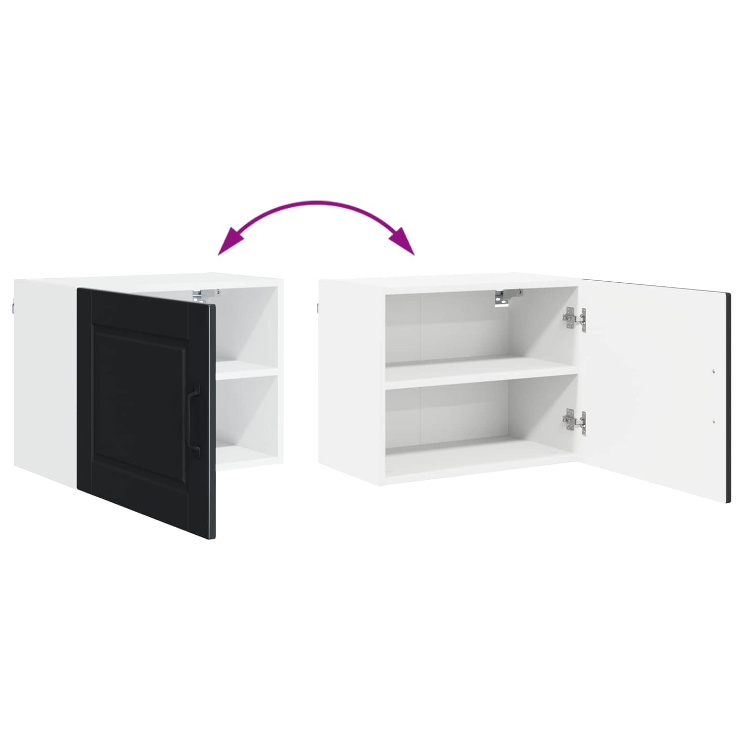 Armadietto a muro PORTO 2 pcs Nero 50 x 31 x 40 cm