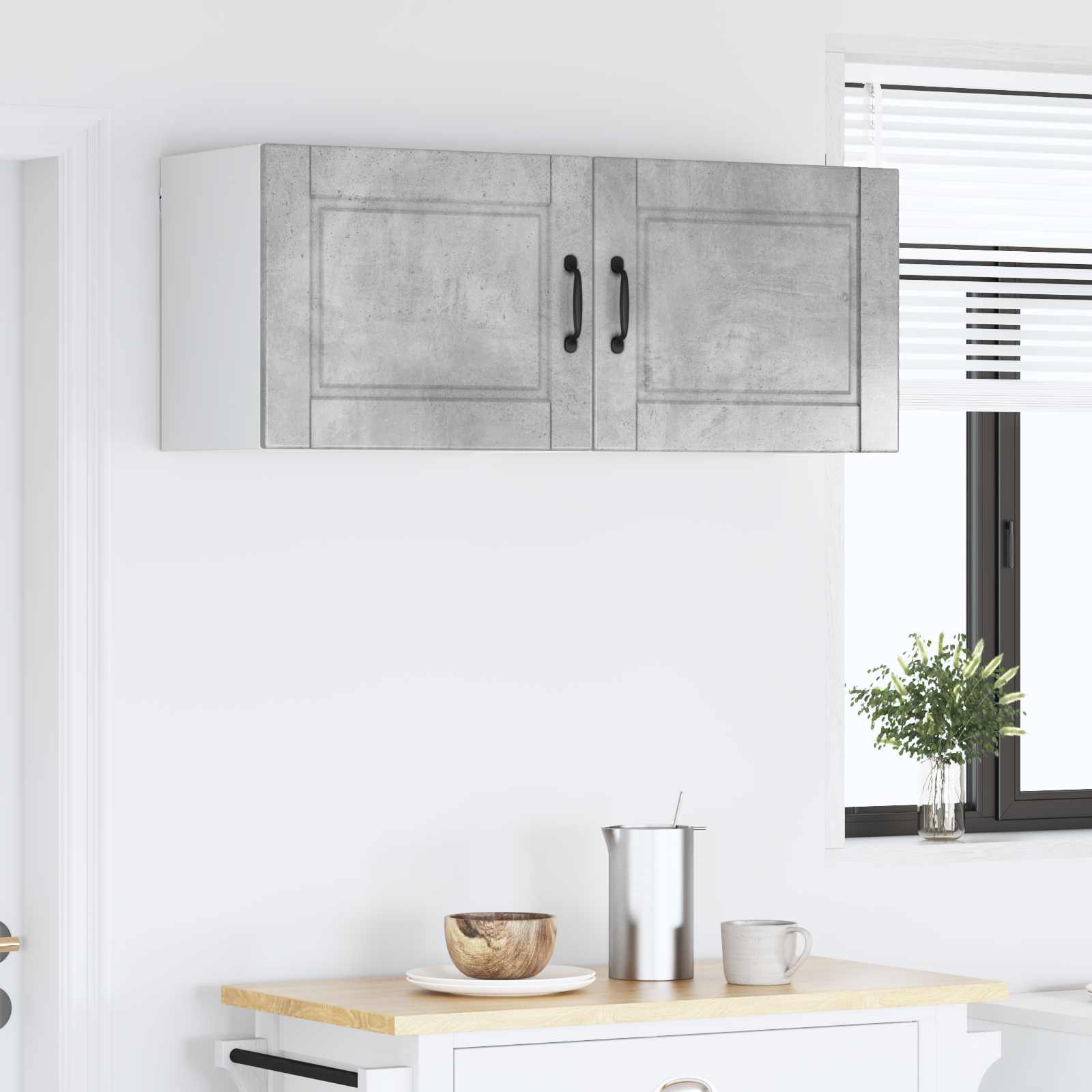 Armadietto a muro PORTO 2 pcs Grigio cemento 50 x 31 x 40 cm | homemem39