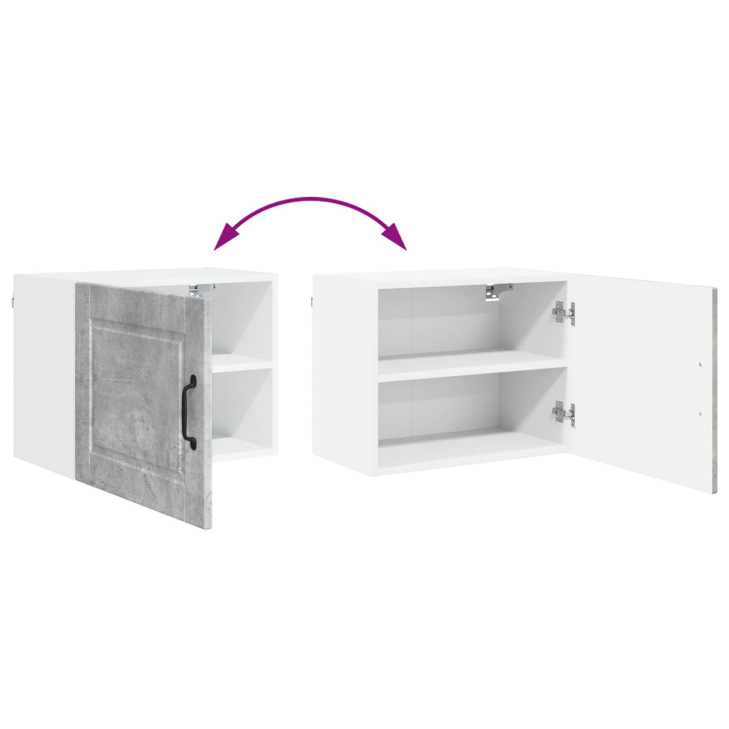 Armadietto a muro PORTO 2 pcs Grigio cemento 50 x 31 x 40 cm