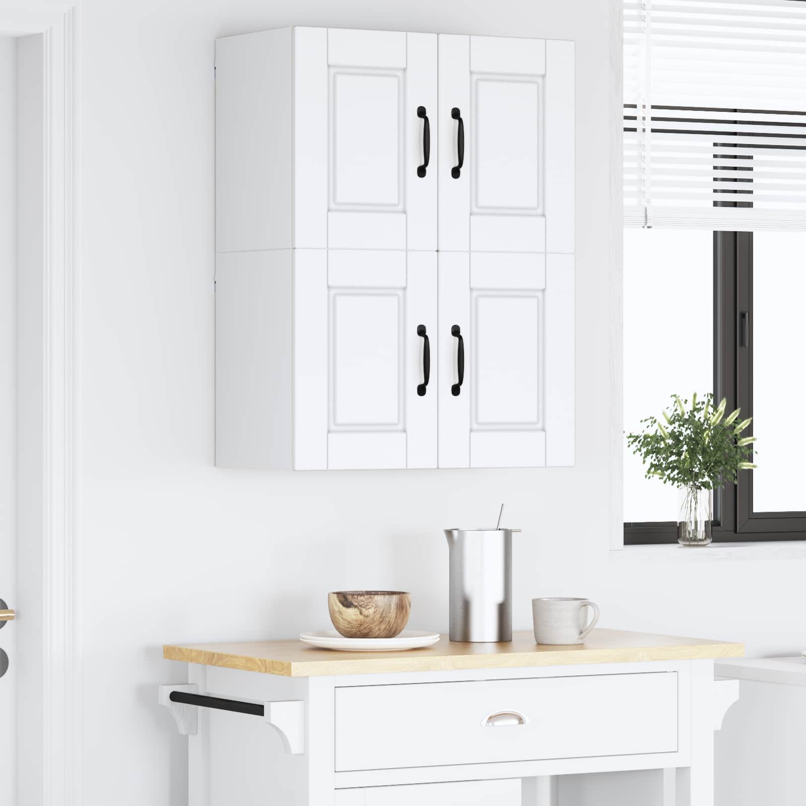 Armadietto a muro PORTO 2 pcs Bianco 60 x 31 x 40 cm | homemem39
