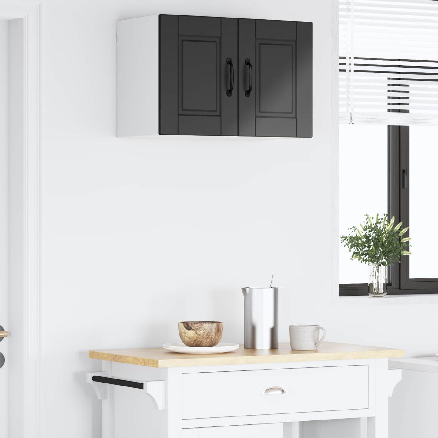 Armadietto a muro PORTO Nero 60 x 31 x 40 cm Legno multistrato | homemem39