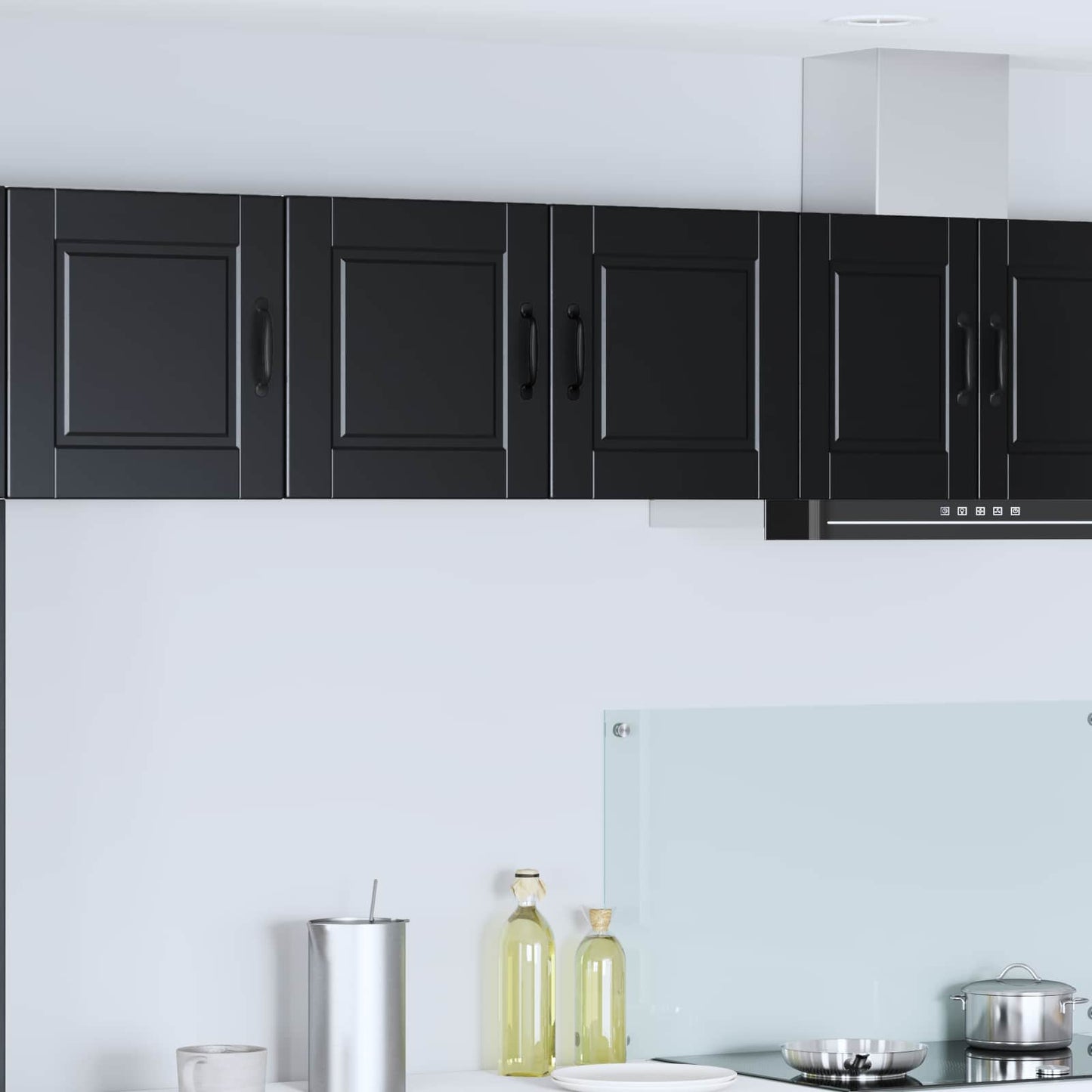 Armadietto a muro PORTO Nero 80 x 31 x 40 cm Legno multistrato