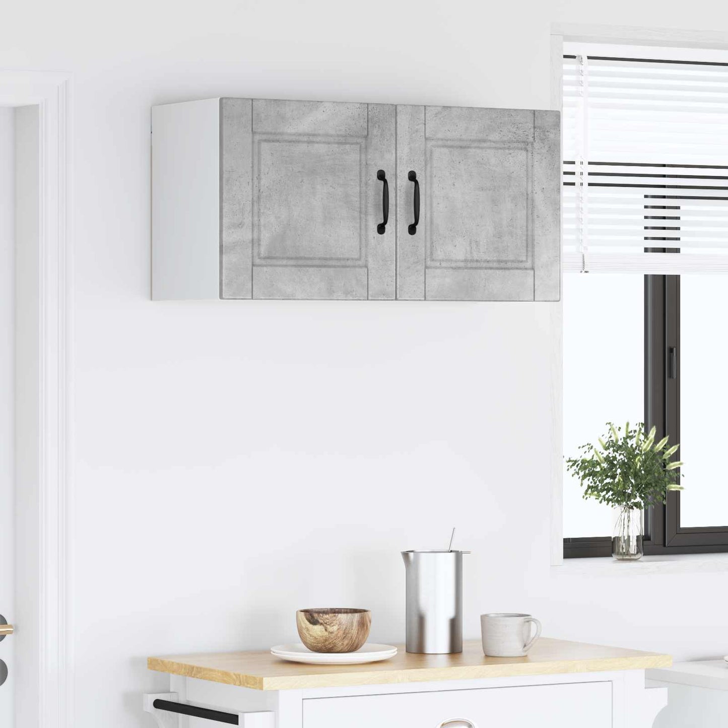 Mobile da cucina con lo scaffale Grigio cemento 80 x 31 x 40 cm | homemem39