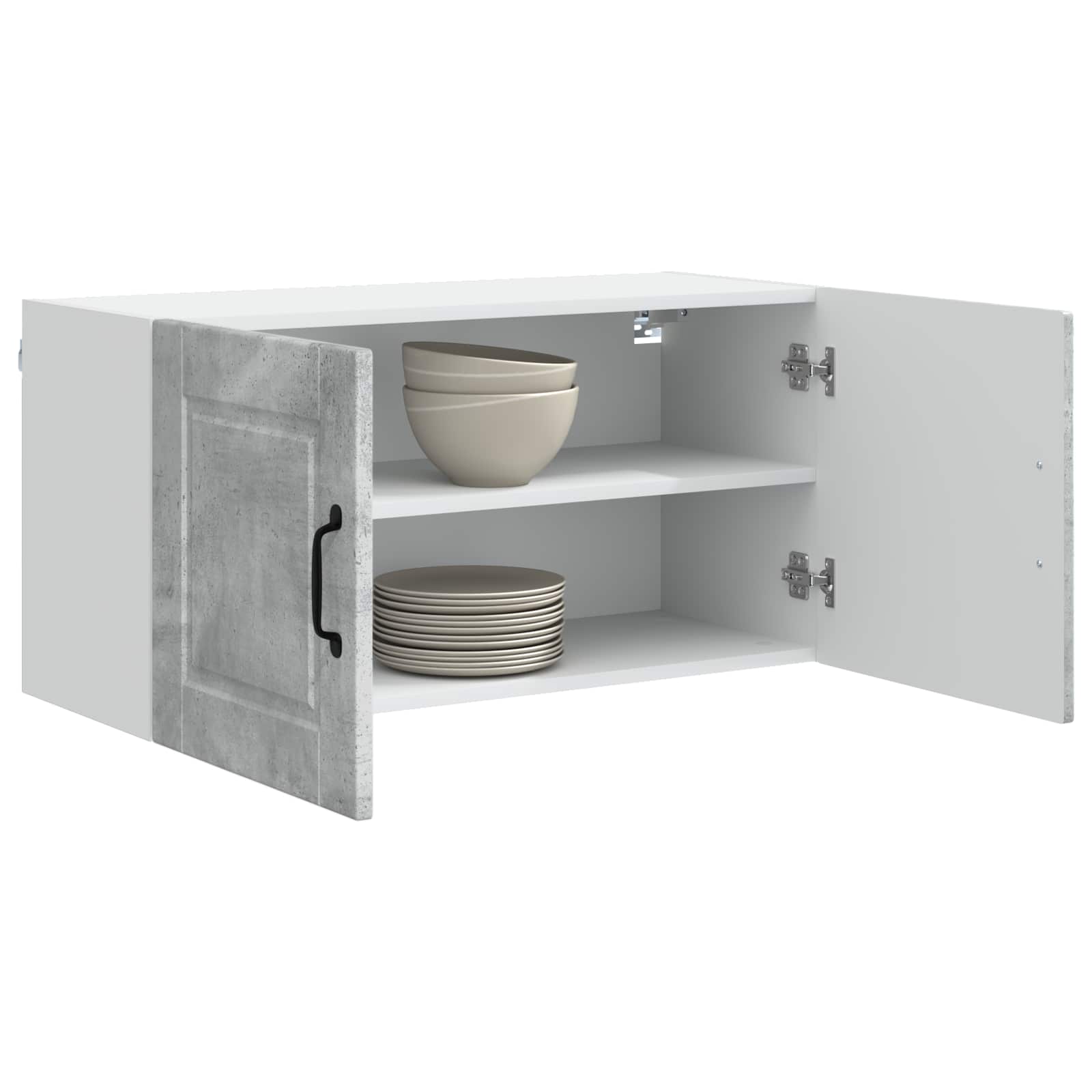 Mobile da cucina con lo scaffale Grigio cemento 80 x 31 x 40 cm | homemem39