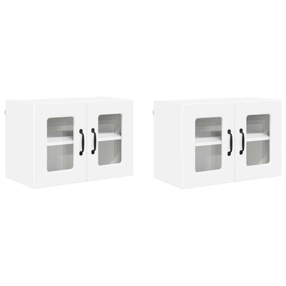Mobile in vetro da parete PORTO 2 pcs Bianco