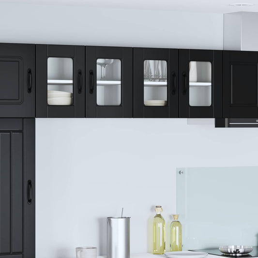 Mobile in vetro da parete PORTO 2 pcs Nero 60 x 31 x 40 cm