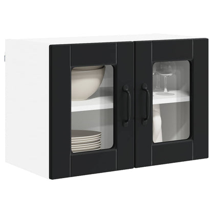 Mobile in vetro da parete PORTO 2 pcs Nero 60 x 31 x 40 cm