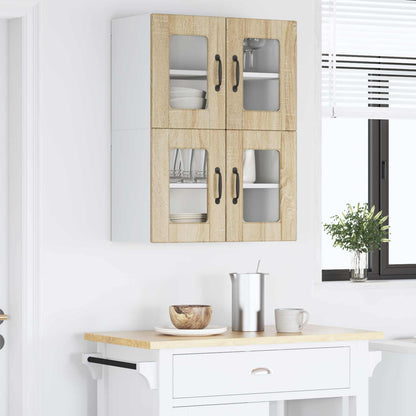 Mobile in vetro da parete PORTO 2 pcs Rovere Sonoma