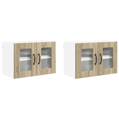 Mobile in vetro da parete PORTO 2 pcs Rovere Sonoma