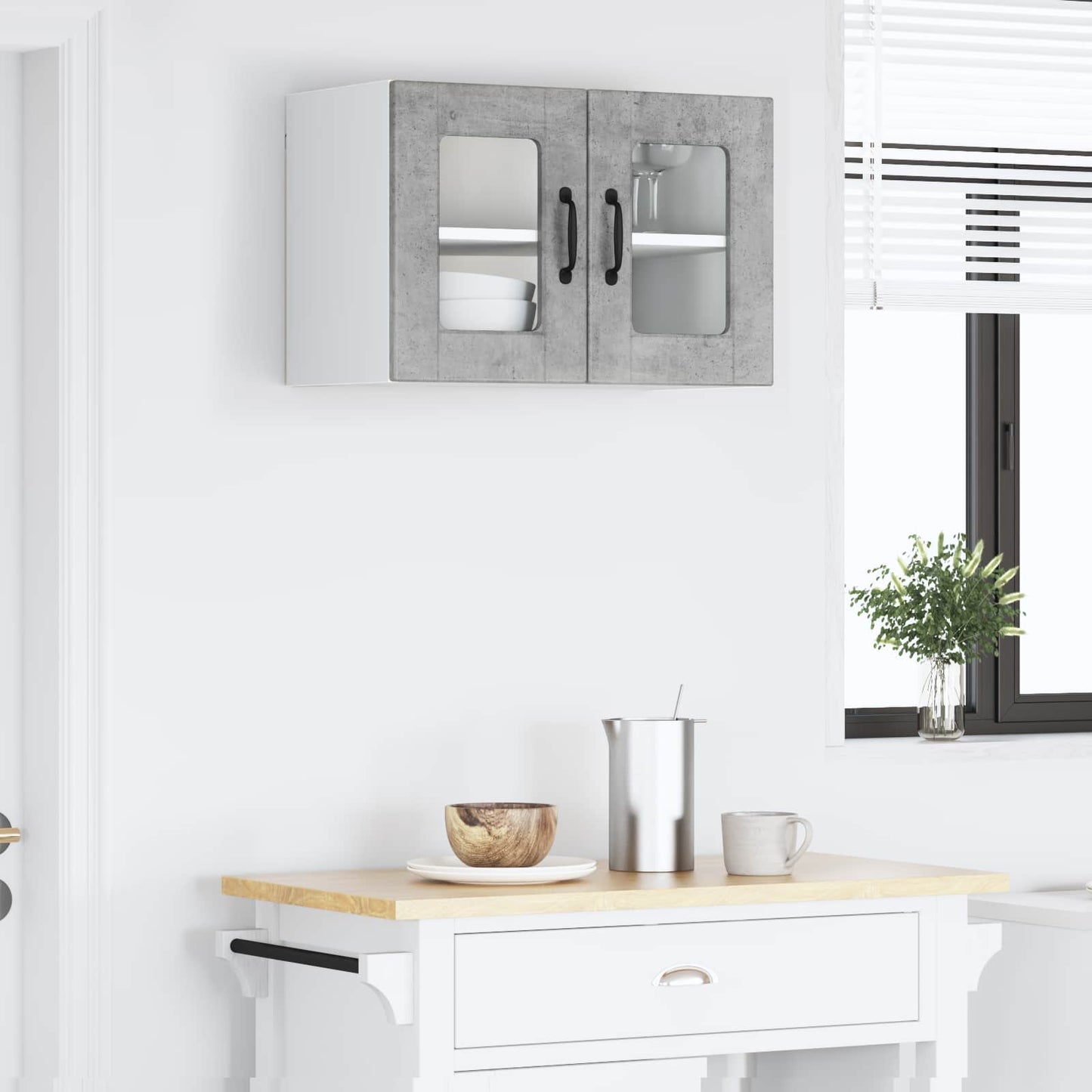 Mobile da cucina con lo scaffale Grigio cemento 60 x 31 x 40 cm | homemem39