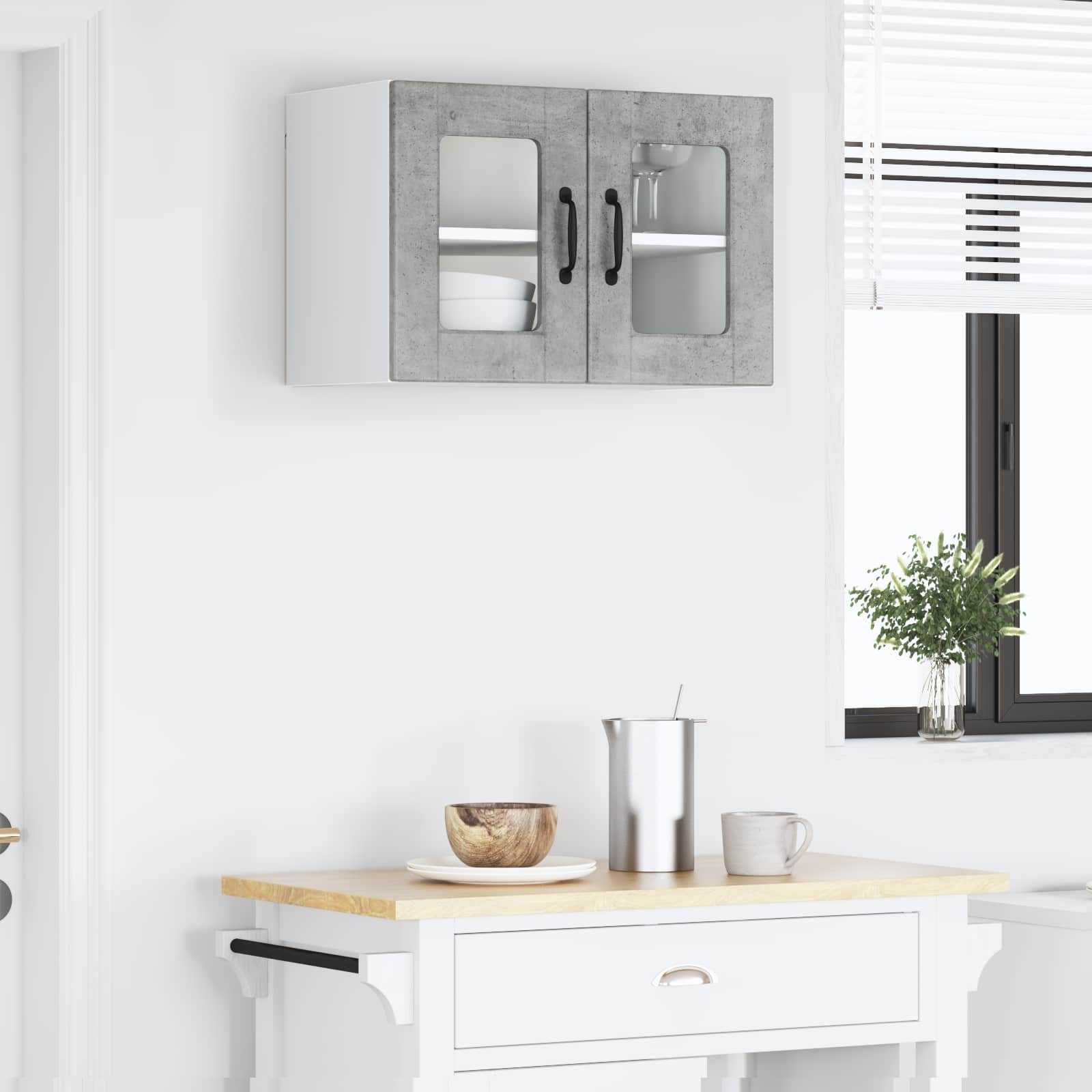 Mobile da cucina con lo scaffale Grigio cemento 60 x 31 x 40 cm | homemem39