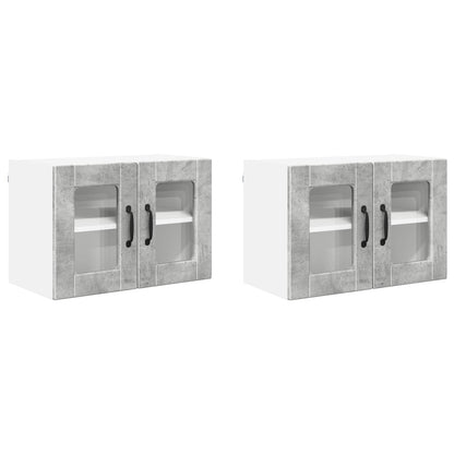 Mobile in vetro da parete PORTO 2 pcs Grigio cemento