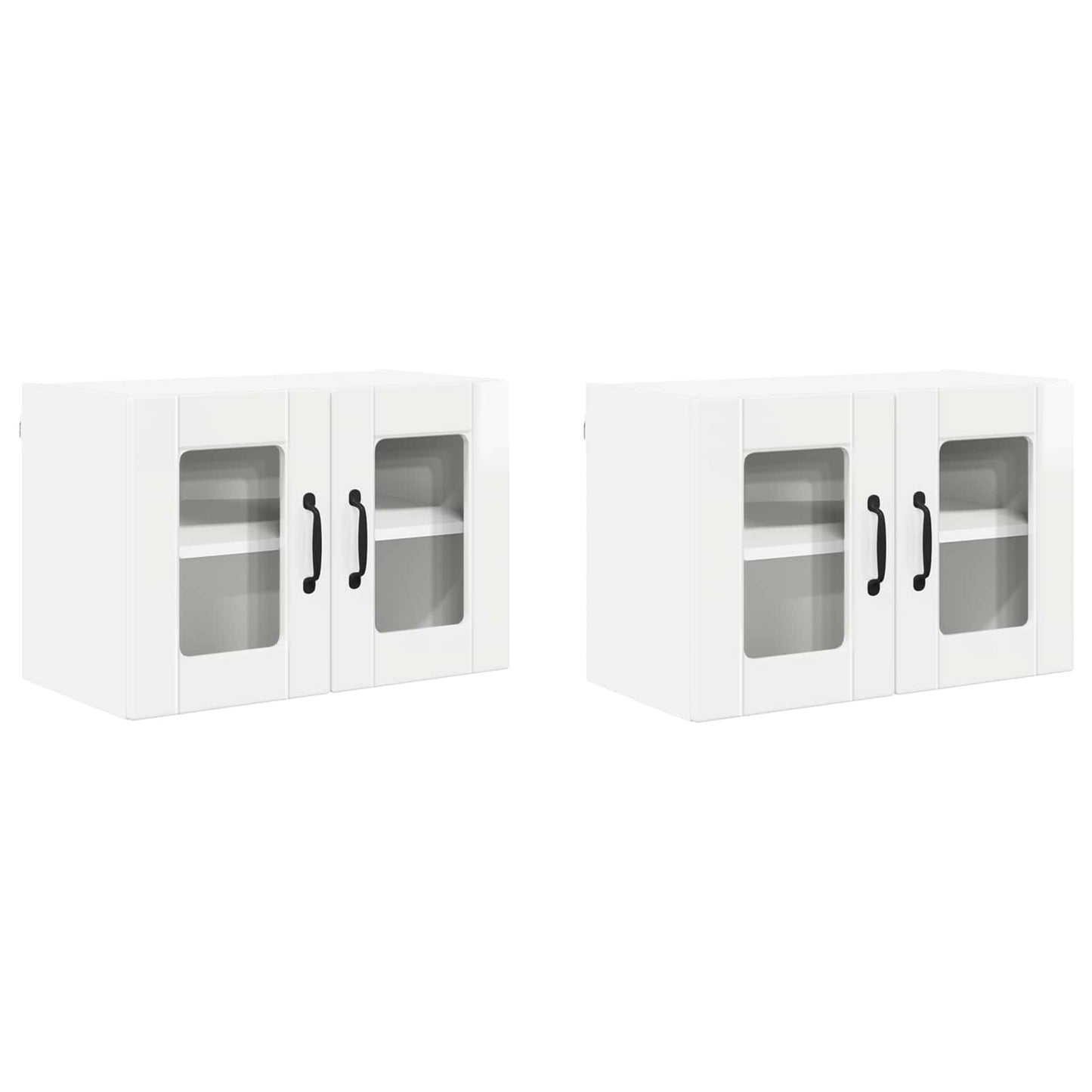 Mobile in vetro da parete PORTO 2 pcs Bianco Lucido