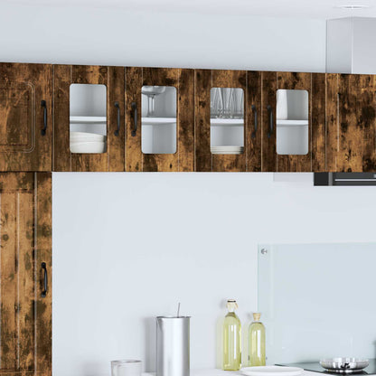 Mobile in vetro da parete PORTO 2 pcs Rovere fumé
