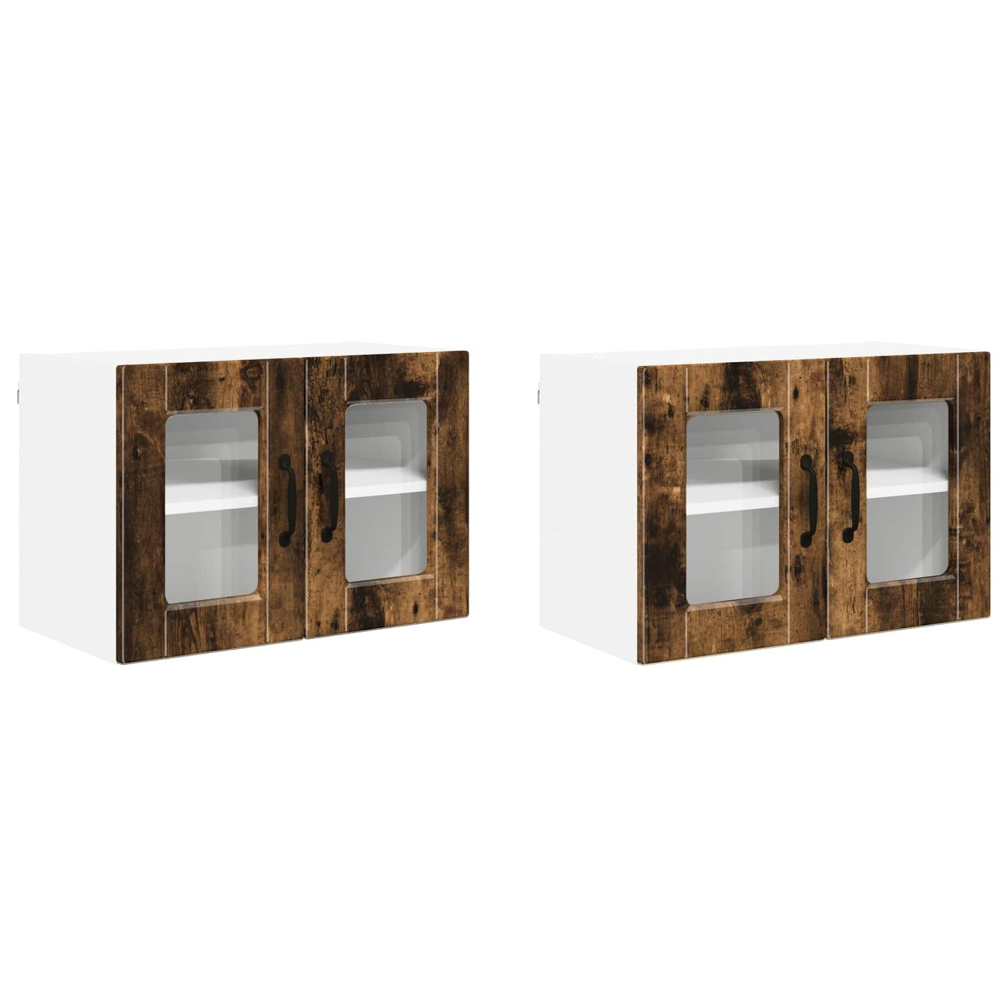 Mobile in vetro da parete PORTO 2 pcs Rovere fumé