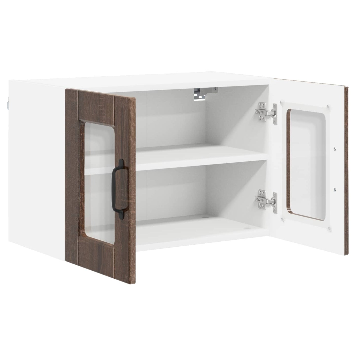 Mobile in vetro da parete PORTO 2 pcs Rovere Marrone