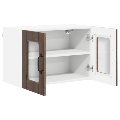 Mobile in vetro da parete PORTO 2 pcs Rovere Marrone