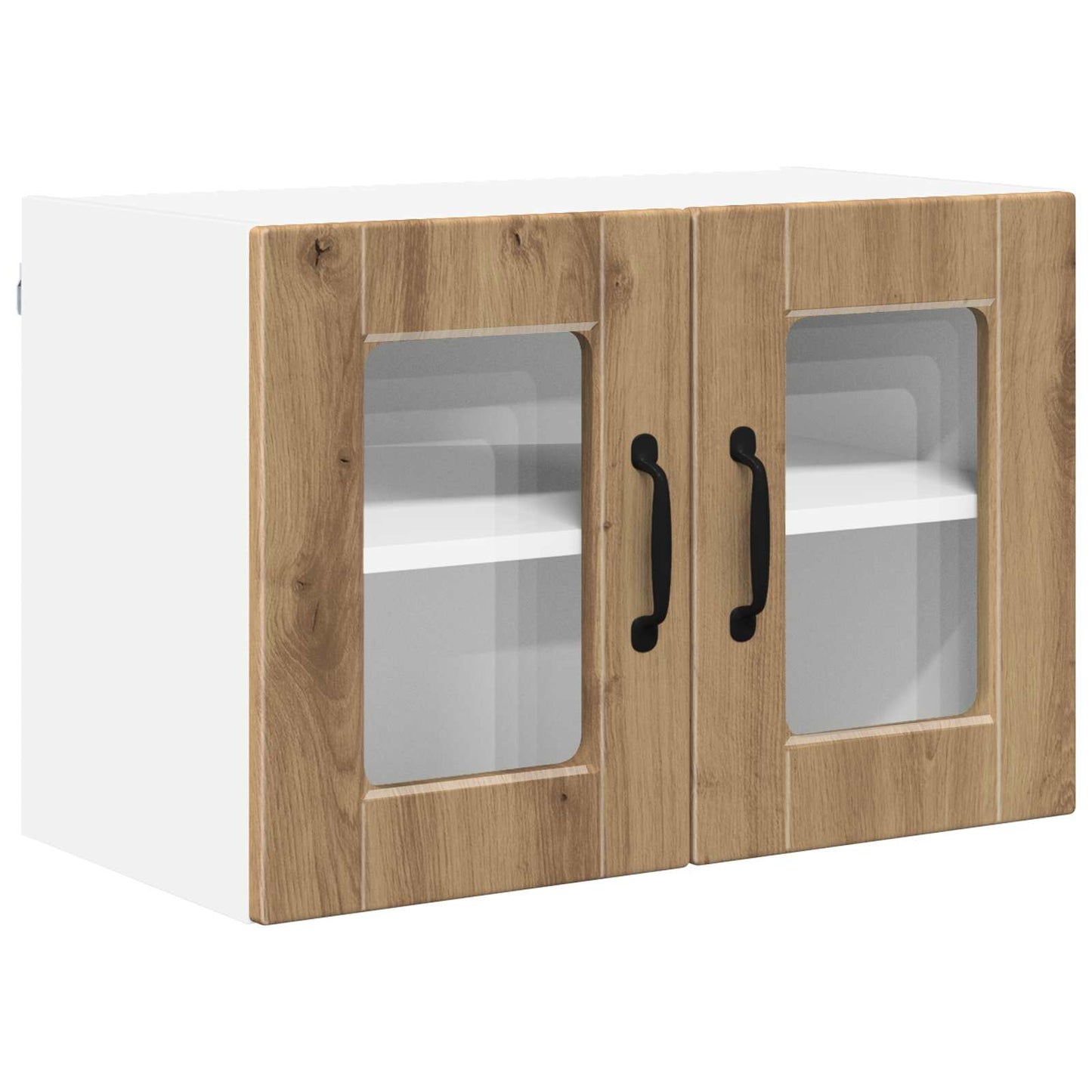 Mobile in vetro da parete PORTO 2 pz Rovere artigianale