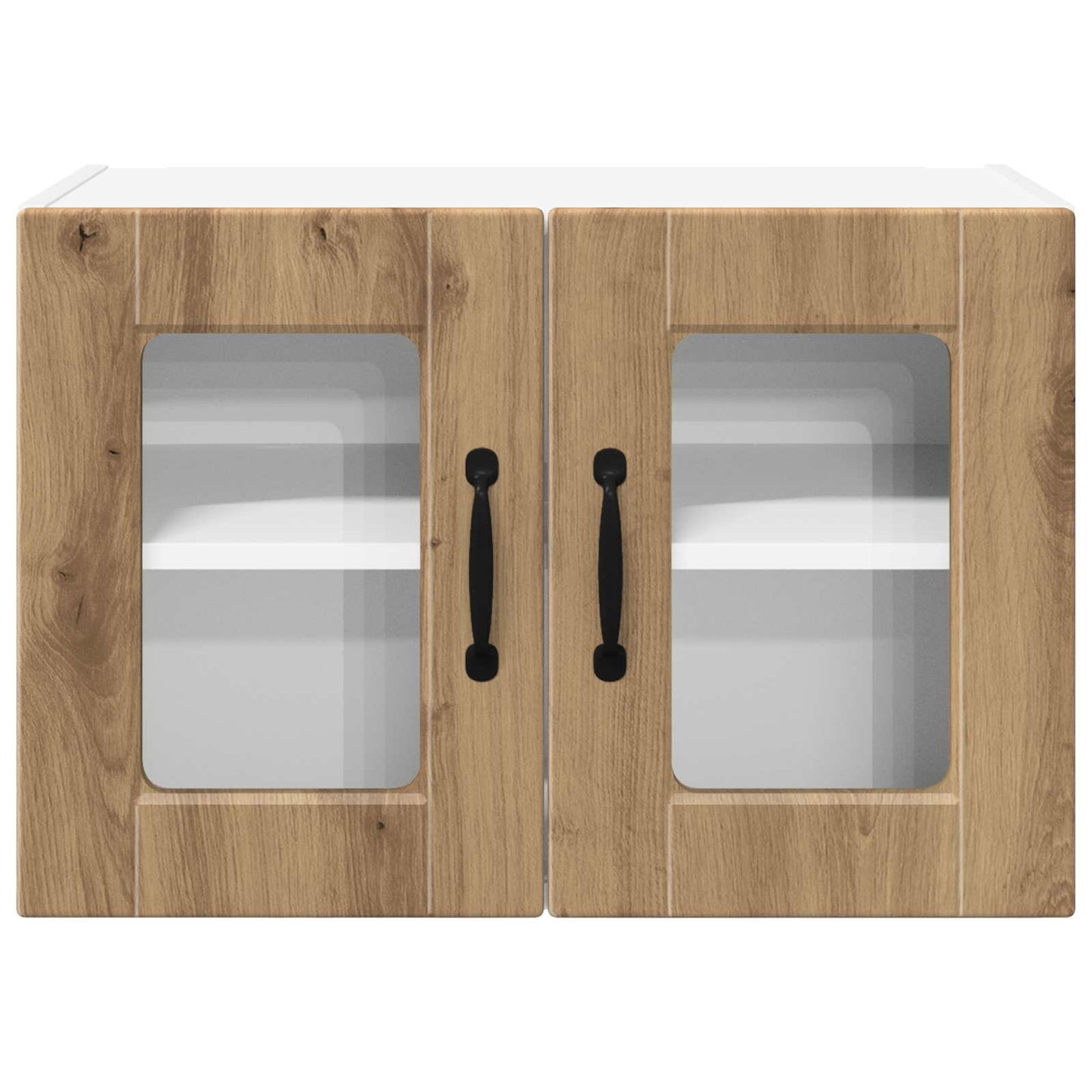 Mobile in vetro da parete PORTO 2 pz Rovere artigianale