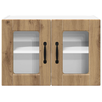 Mobile in vetro da parete PORTO 2 pz Rovere artigianale