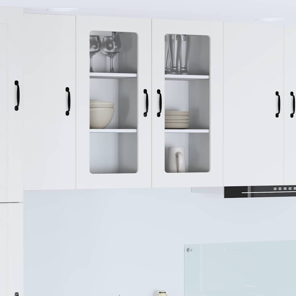 Mobile in vetro da parete PORTO 2 pcs Bianco 40 x 31 x 80 cm