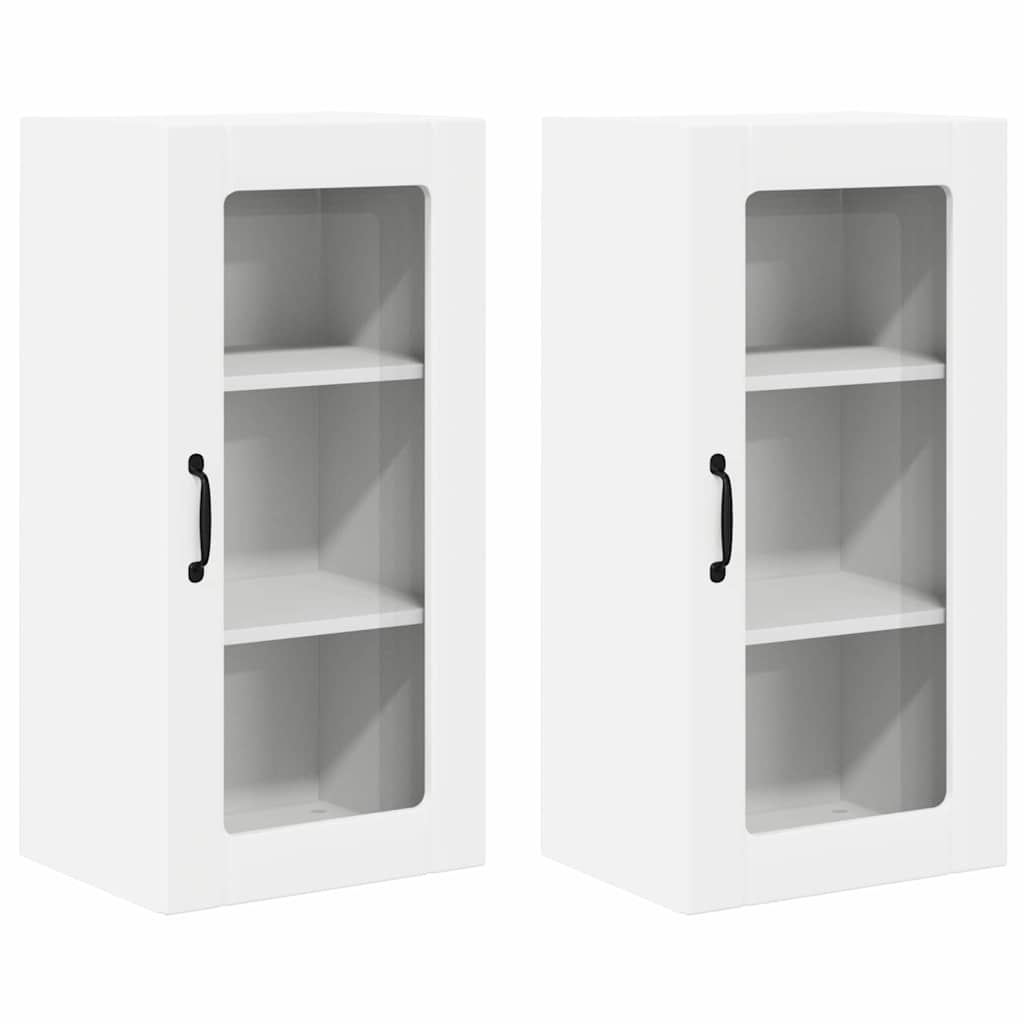 Mobile in vetro da parete PORTO 2 pcs Bianco 40 x 31 x 80 cm