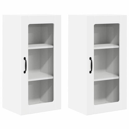 Mobile in vetro da parete PORTO 2 pcs Bianco 40 x 31 x 80 cm