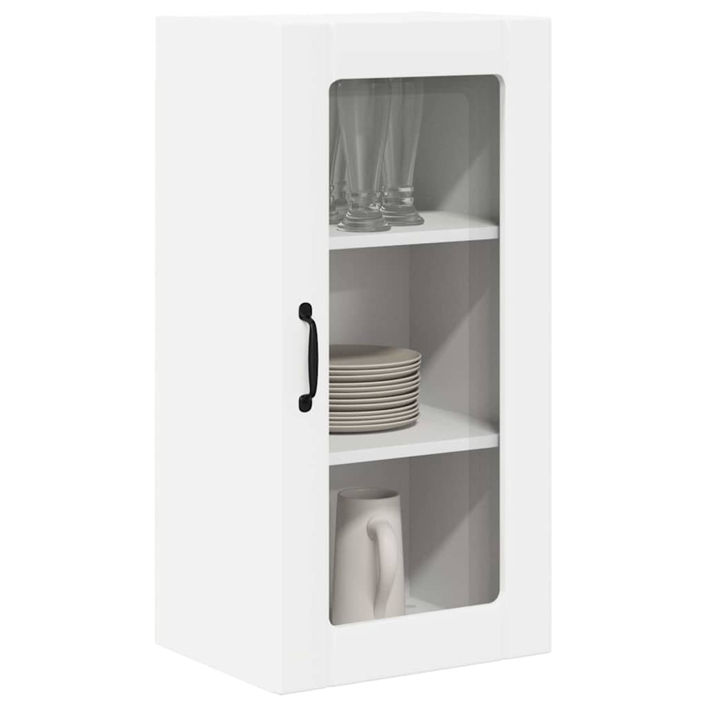 Mobile in vetro da parete PORTO 2 pcs Bianco 40 x 31 x 80 cm