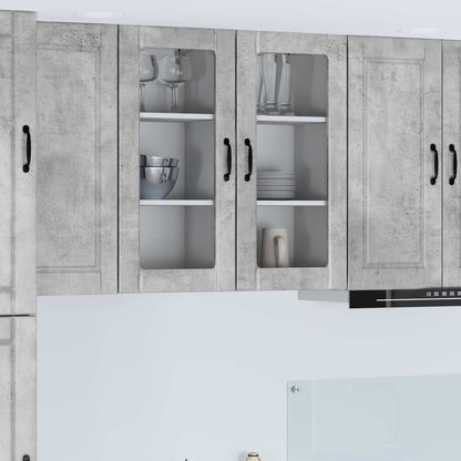 Mobile in vetro da parete PORTO 2 pcs Grigio cemento
