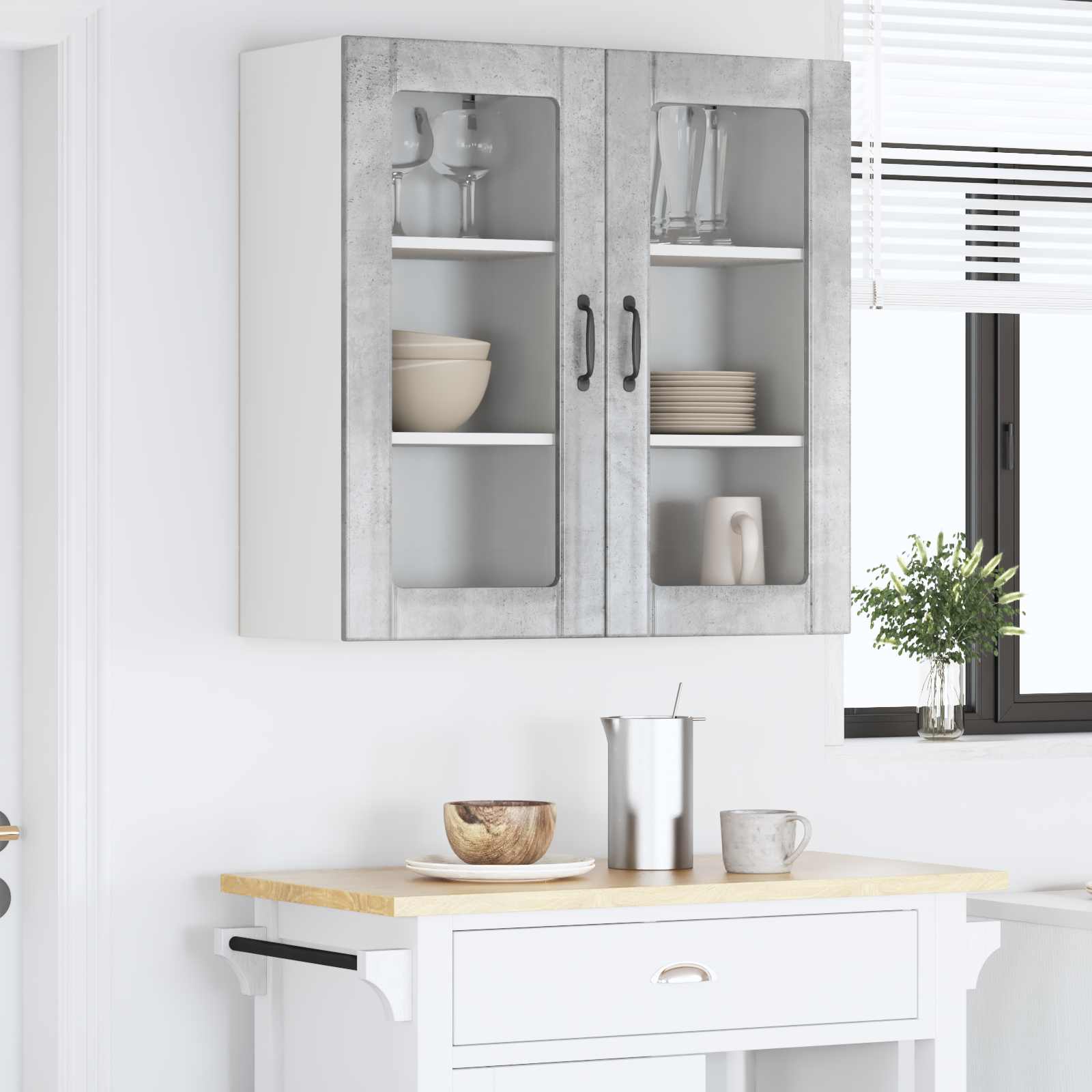 Pannello lavastoviglie 2 pcs Grigio cemento 40 x 31 x 80 cm | homemem39