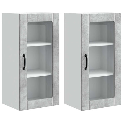 Mobile in vetro da parete PORTO 2 pcs Grigio cemento