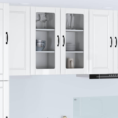 Mobile in vetro da parete PORTO 2 pcs Bianco Lucido