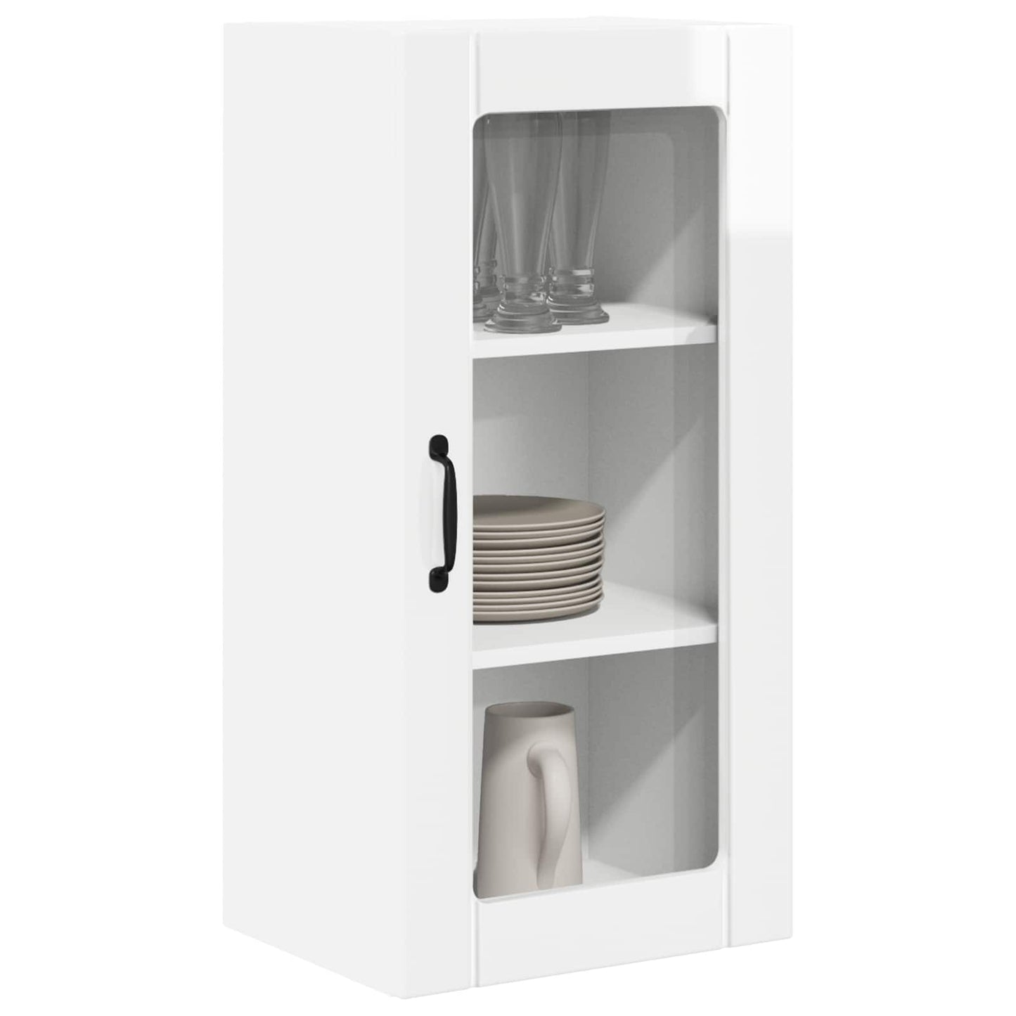 Mobile in vetro da parete PORTO 2 pcs Bianco Lucido