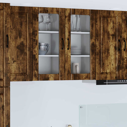 Mobile in vetro da parete PORTO 2 pcs Rovere fumé