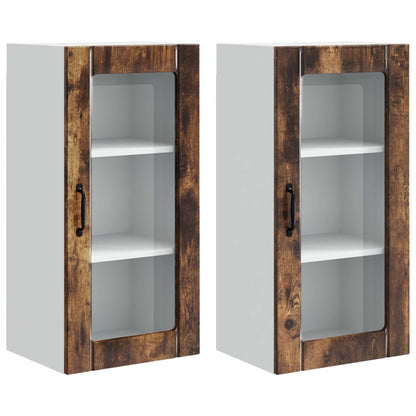 Mobile in vetro da parete PORTO 2 pcs Rovere fumé