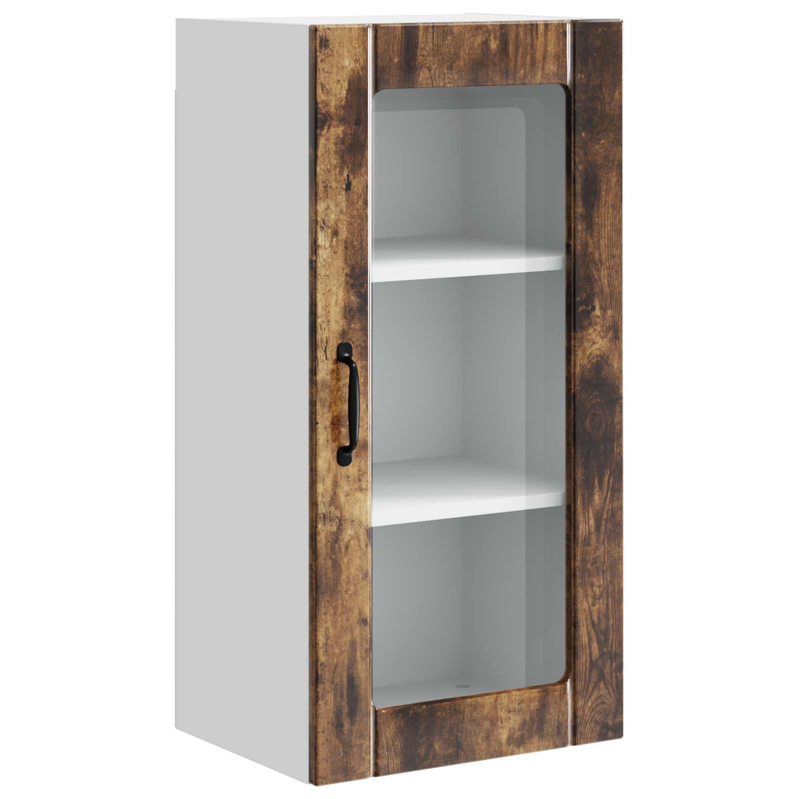 Mobile in vetro da parete PORTO 2 pcs Rovere fumé | homemem39