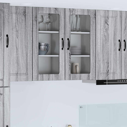 Mobile in vetro da parete PORTO 2 pcs Grigio Sonoma | homemem39