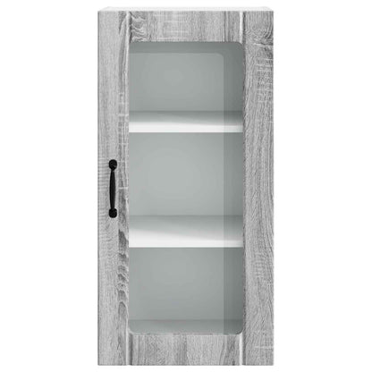 Mobile in vetro da parete PORTO 2 pcs Grigio Sonoma | homemem39