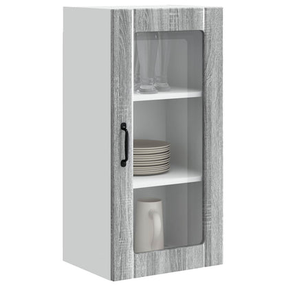 Mobile in vetro da parete PORTO 2 pcs Grigio Sonoma | homemem39
