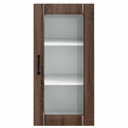 Mobile in vetro da parete PORTO 2 pcs Rovere Marrone