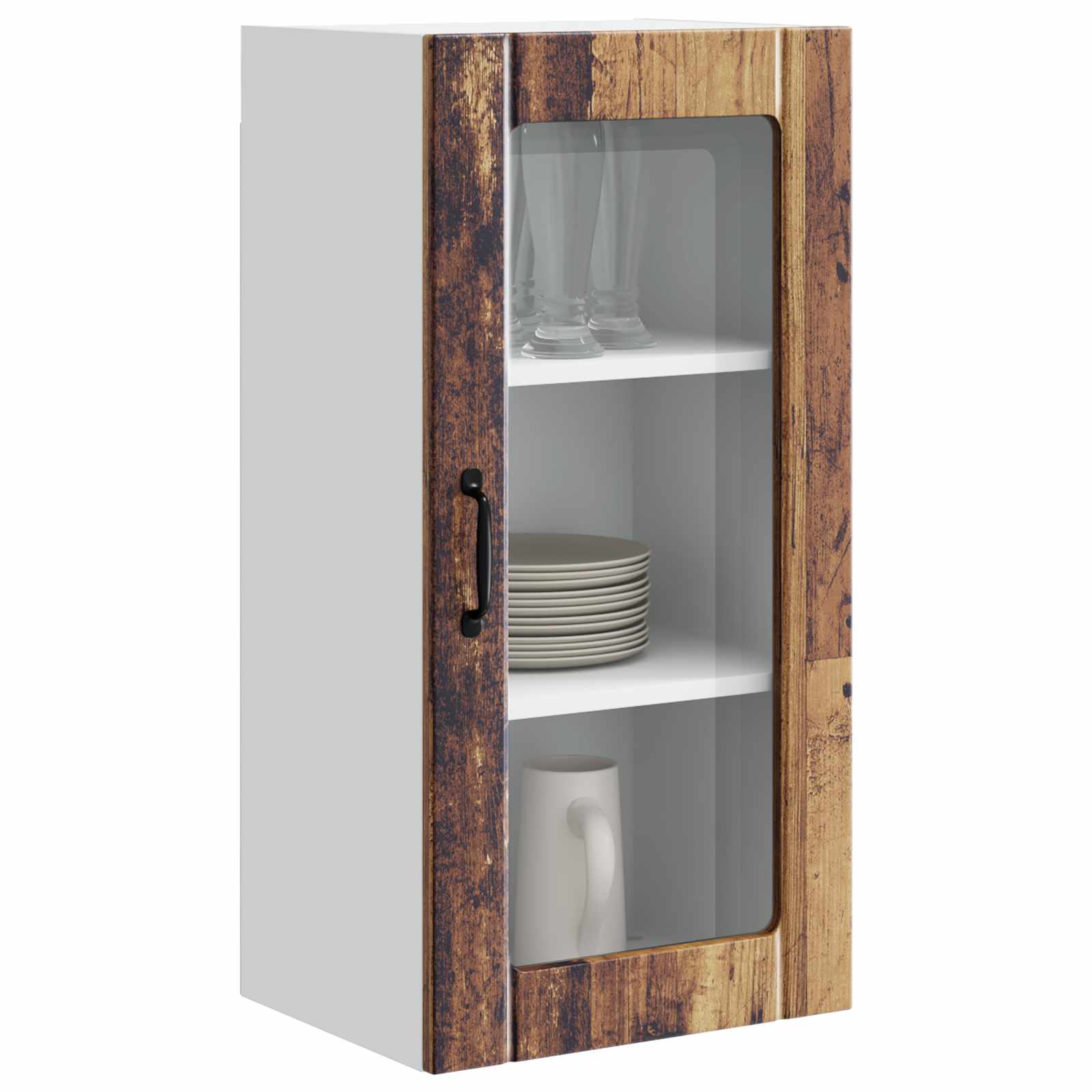 Mobile in vetro da parete PORTO Legno vecchio 40 x 31 x 80 cm | homemem39