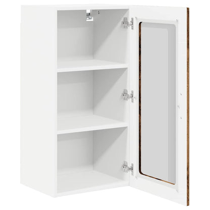 Mobile in vetro da parete PORTO 2 pcs Legno vecchio | homemem39