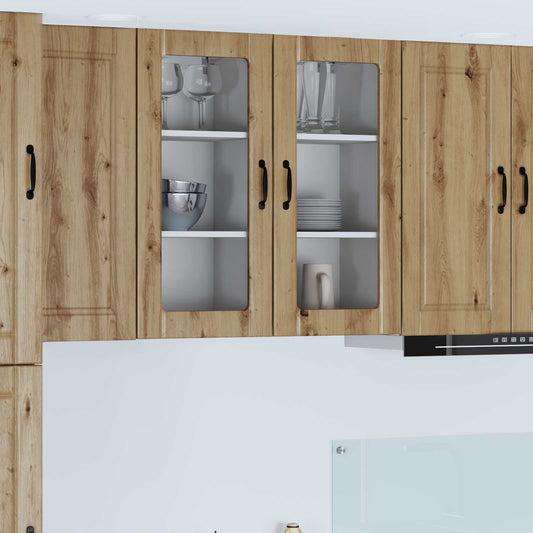 Mobile in vetro da parete PORTO 2 pcs Rovere artigianale | homemem39