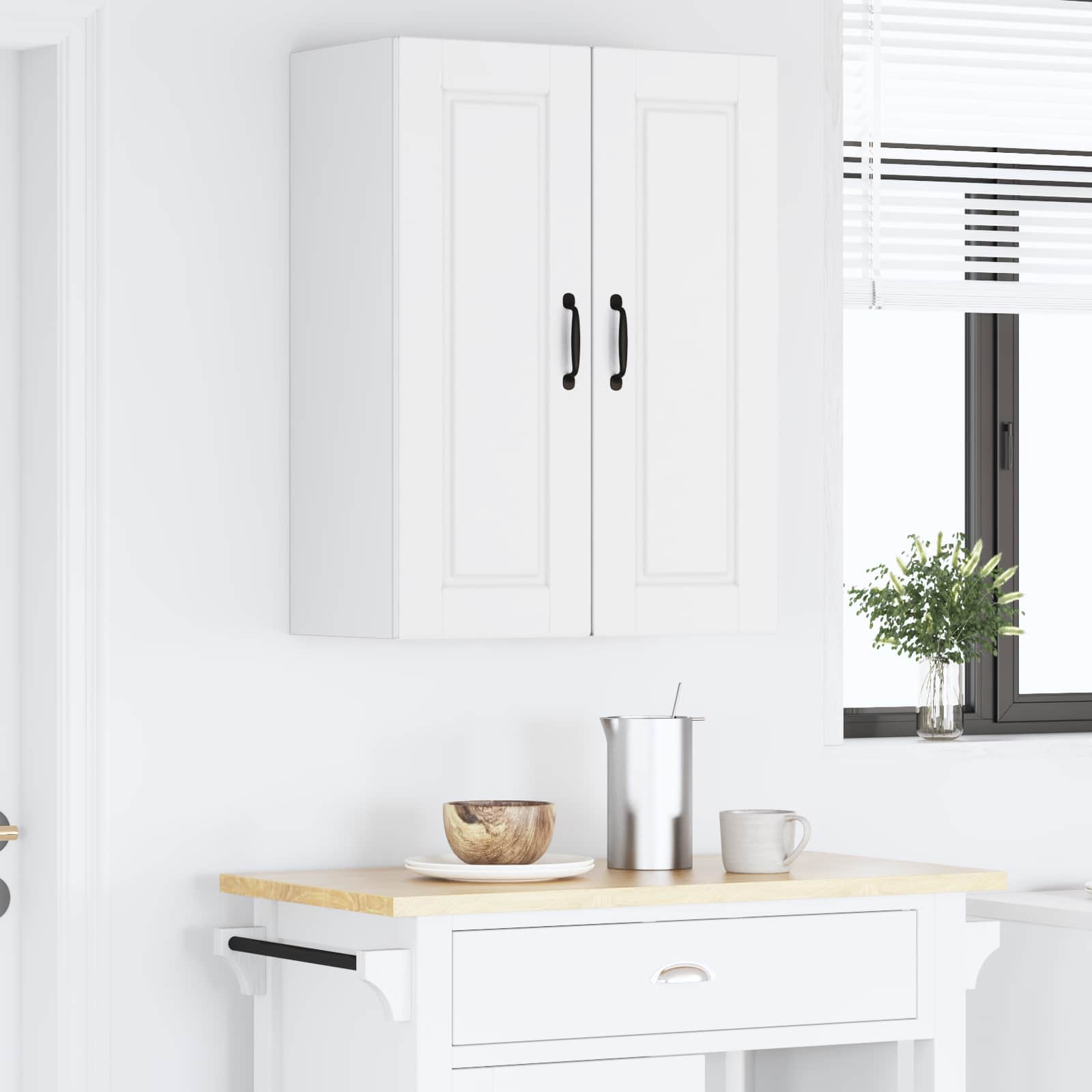 Armadietto a muro PORTO 2 pcs Bianco 30 x 31 x 80 cm | homemem39